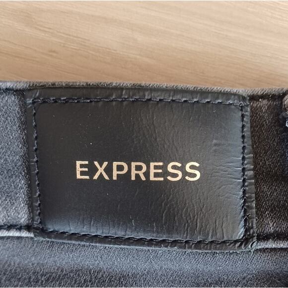 Express High Waist  Frayed Ankle Jeans Faded Black Size 8 (29W) RETIRED Style - Picture 8 of 11